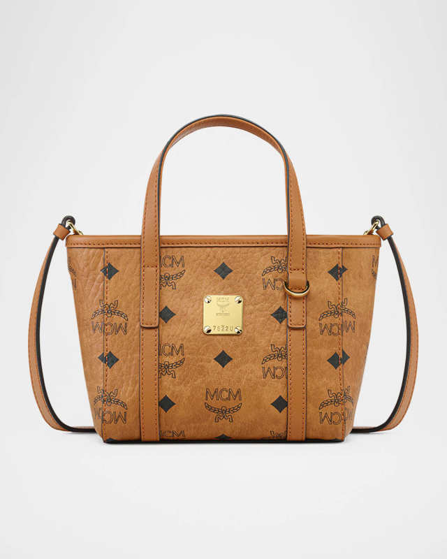 Toni Visetos Leather Shopper Shoulder Bag